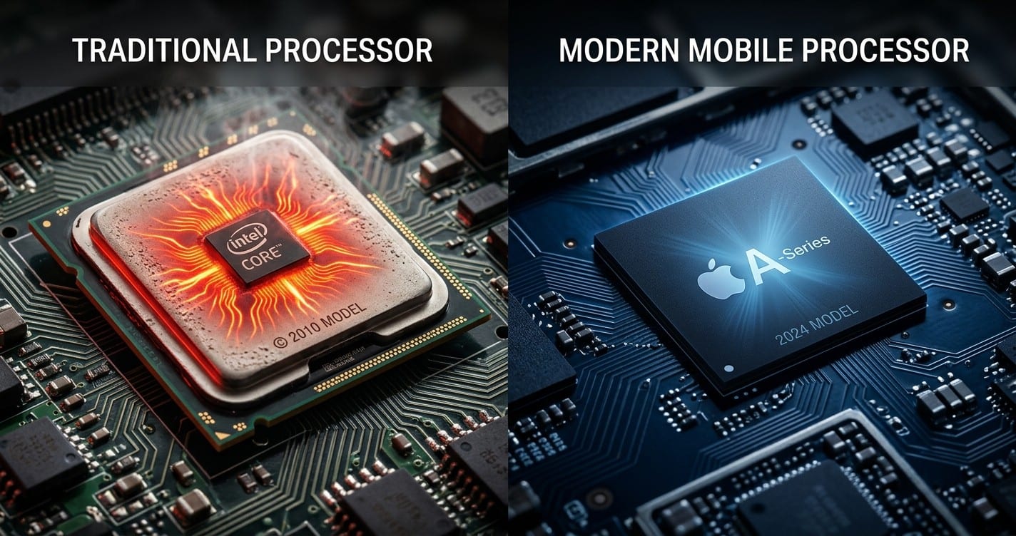 ARM vs x86 architecture concept