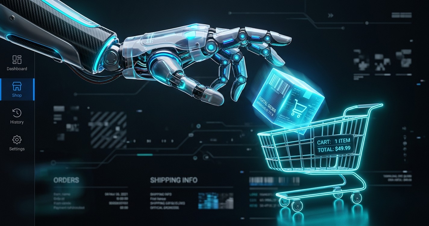 AI seamlessly checking out a shopping cart