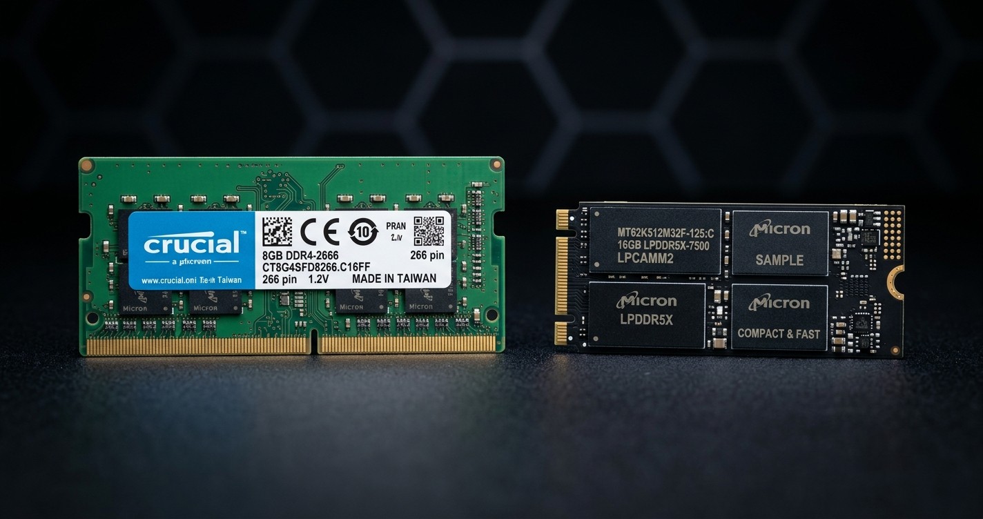 LPCAMM2 vs SO-DIMM size comparison