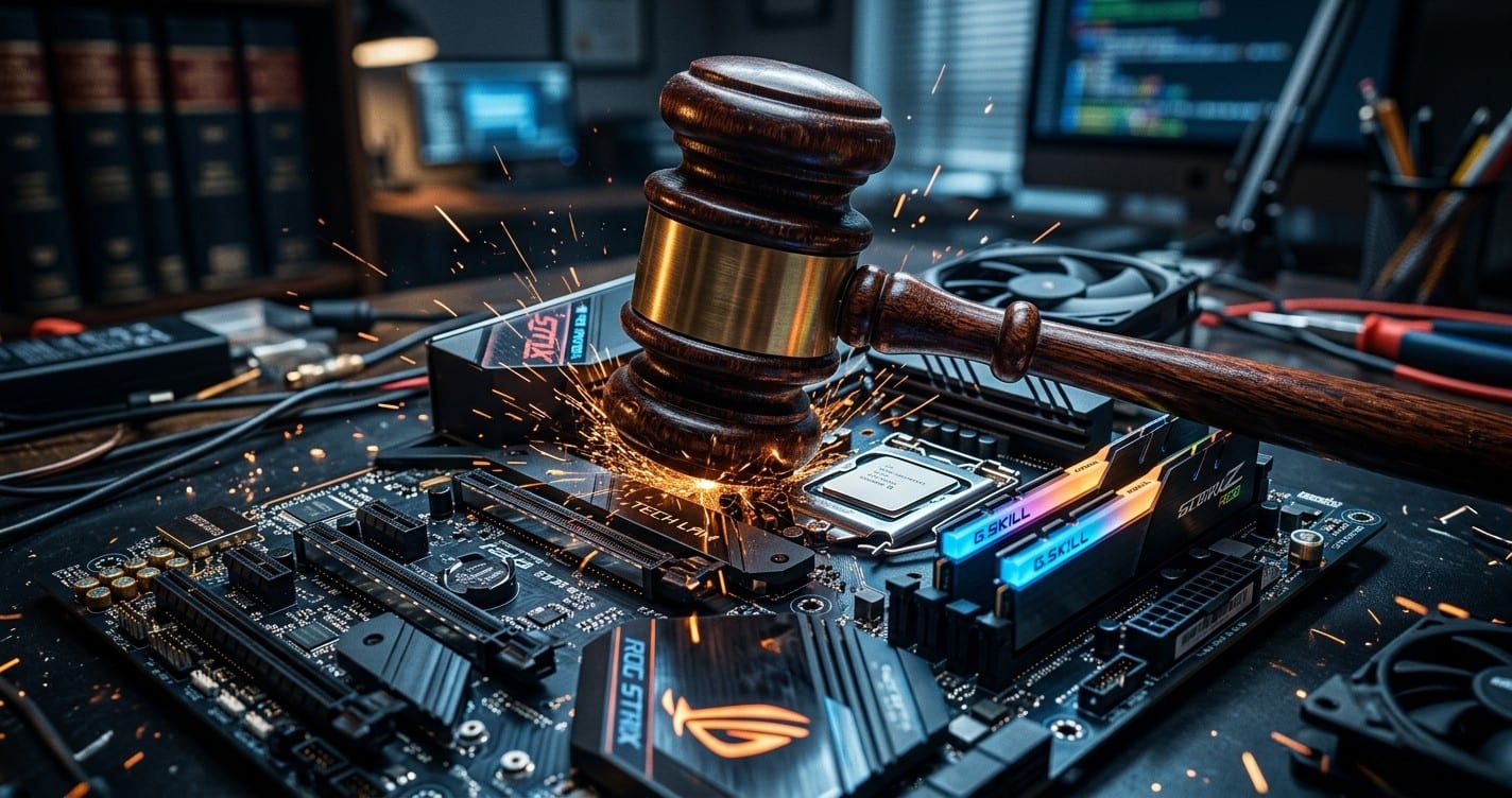 Tech law and copyright gavel