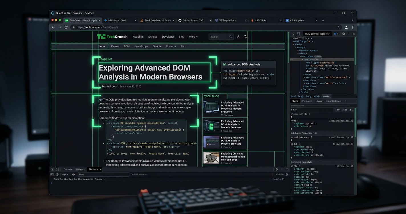 IA analysant les éléments DOM du navigateur