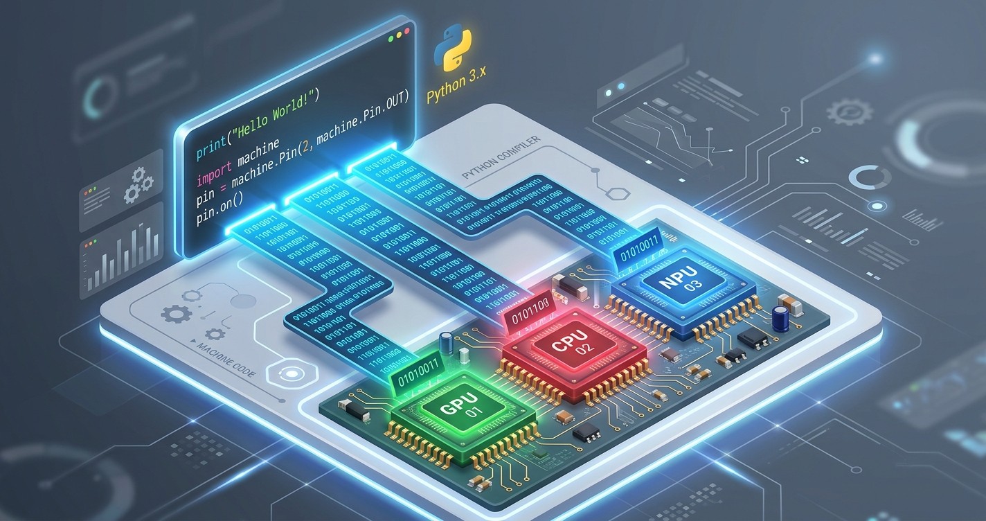 Diagram showing Triton acting as a bridge between Python code and different GPUs
