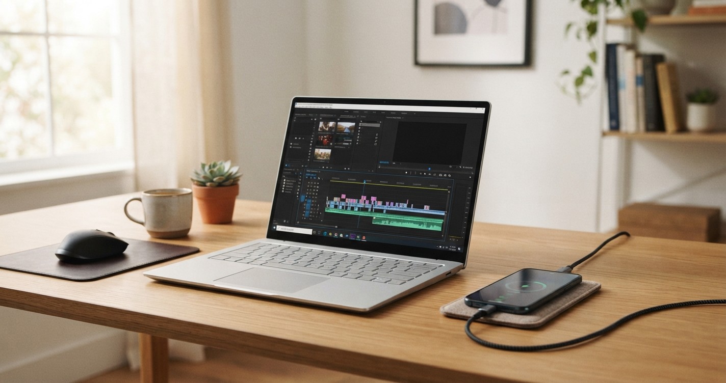 Portable Windows fin sur un bureau minimaliste