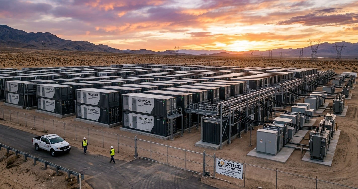 Massive grid storage farm