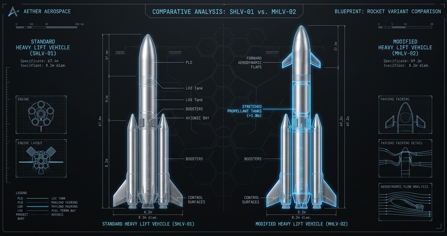 Starship V2 blueprint comparison