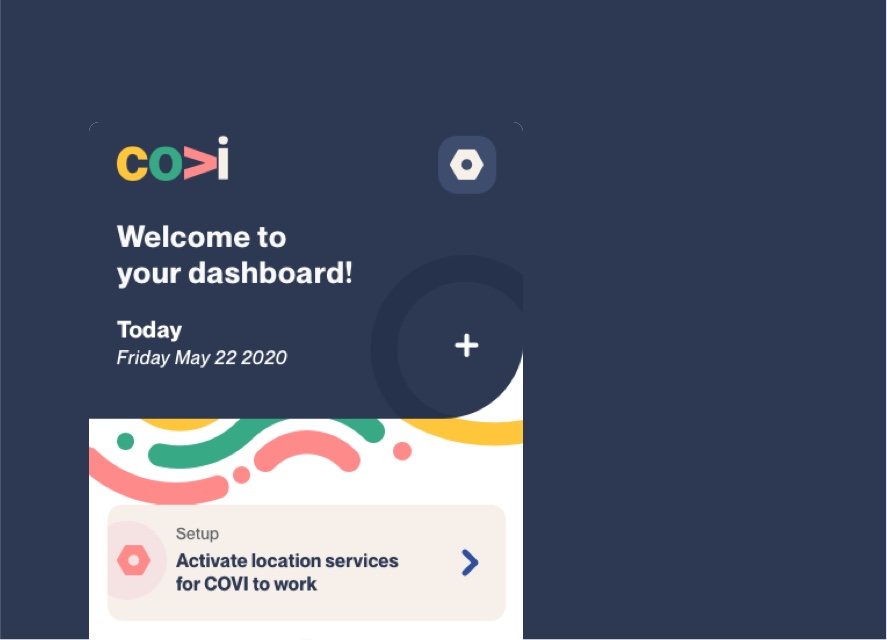 The COVI dashboard.