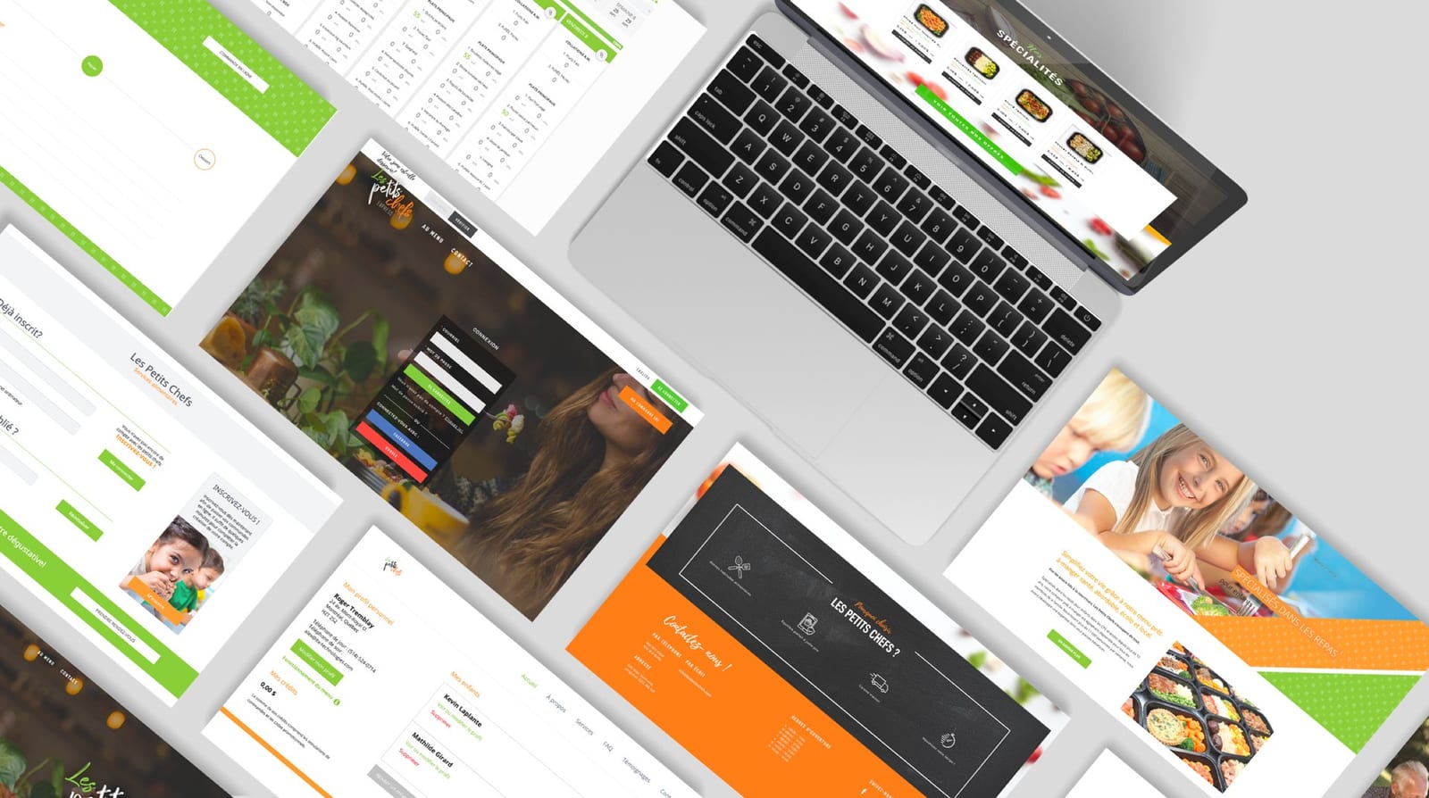 Les Petits Chefs’ platform on several screens.