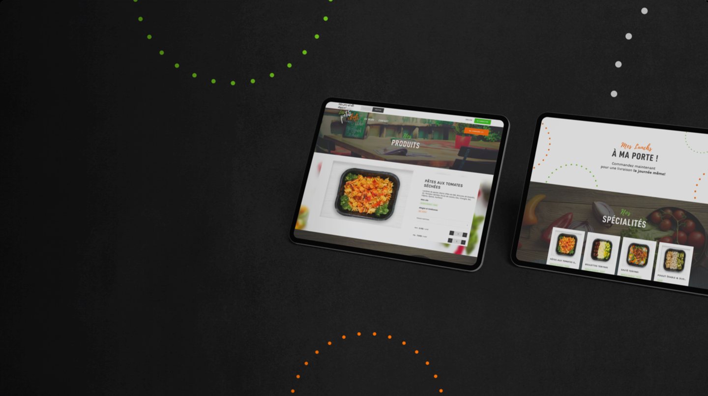 Ordering meals on a tablet.