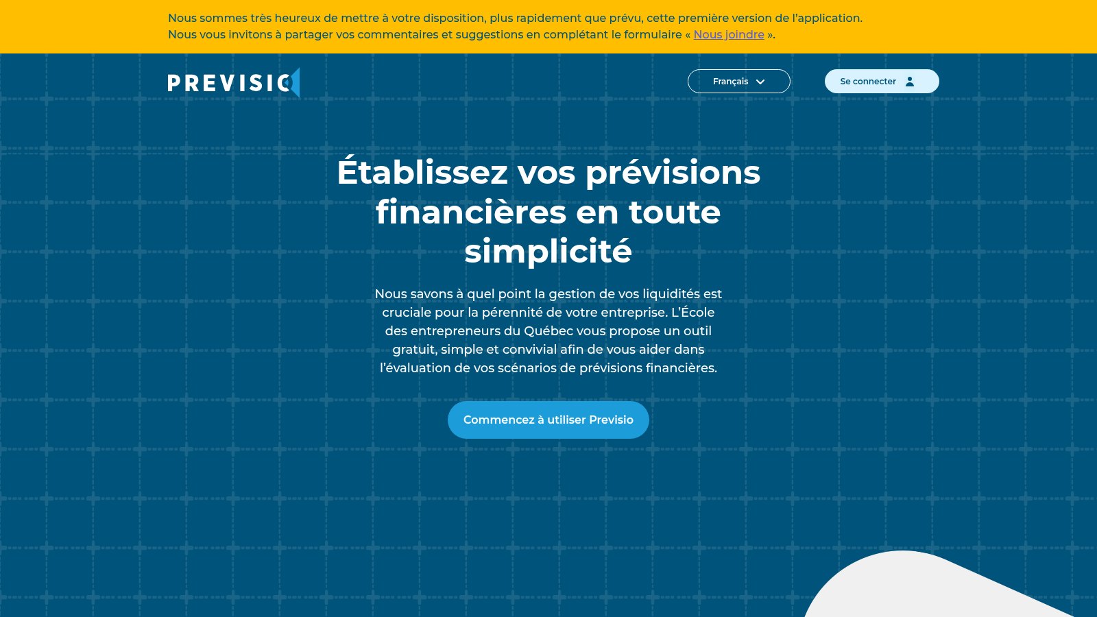 PREVISIO’s home page.